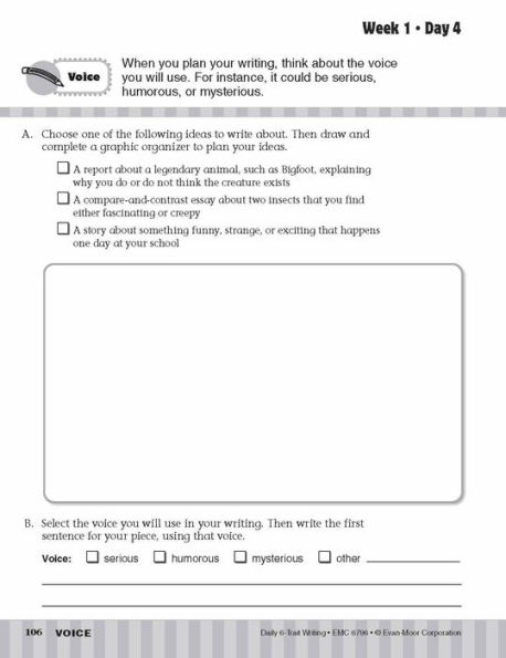 Daily 6-Trait Writing, Grade 6 Student Edition Workbook