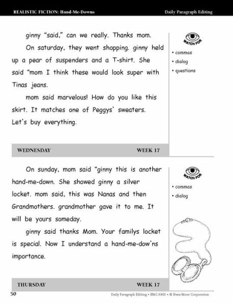 Daily Paragraph Editing, Grade 3 Student Edition Workbook