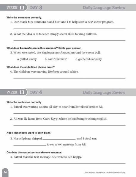 Daily Language Review, Grade 6 Student Edition Workbook