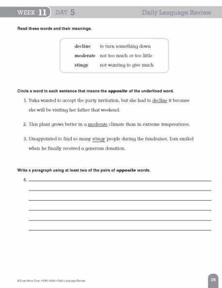 Daily Language Review, Grade 6 Student Edition Workbook