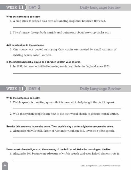 Daily Language Review, Grade 8 Student Edition Workbook