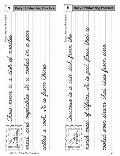 Daily Handwriting Practice: Contemporary Cursive, Grades K-6 - Student Workbook