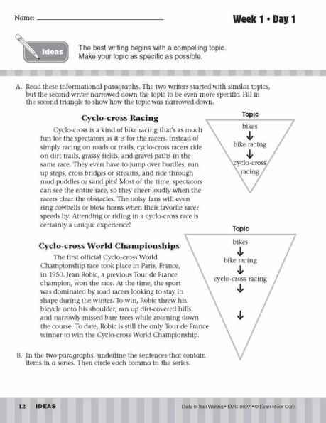 Daily 6-Trait Writing, Grade 7 Teacher Edition