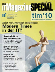 Title: tim special '10: About man, innovation and process: Modern Times in der IT?, Author: Thomas Wüst