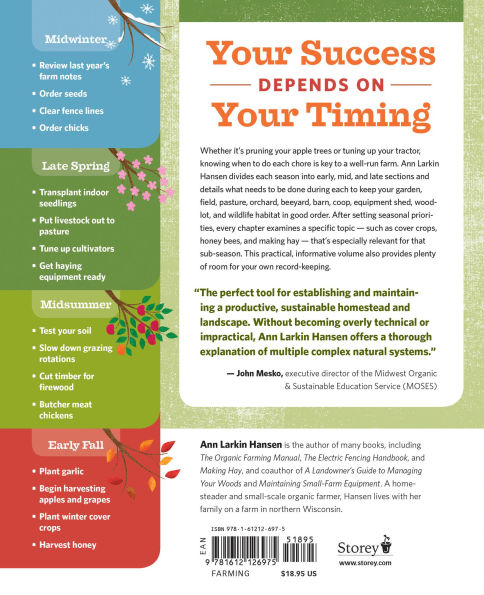 the Backyard Homestead Seasonal Planner: What to Do & When It Garden, Orchard, Barn, Pasture Equipment Shed