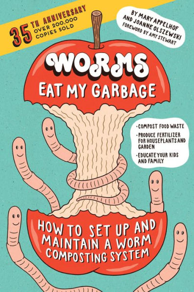 Worms Eat My Garbage, 35th Anniversary Edition: How to Set Up and Maintain a Worm Composting System: Compost Food Waste, Produce Fertilizer for Houseplants Garden, Educate Your Kids Family