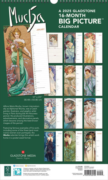 2025 Mucha Big Picture Calendar