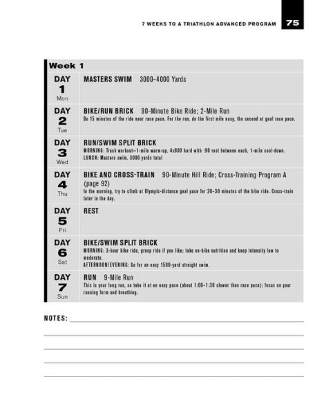 7 Weeks to a Triathlon: The Complete Day-by-Day Program Train for Your First Race or Improve Fastest Time
