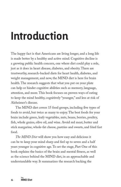 The MIND Diet: A Scientific Approach to Enhancing Brain Function and Helping Prevent Alzheimer's Dementia