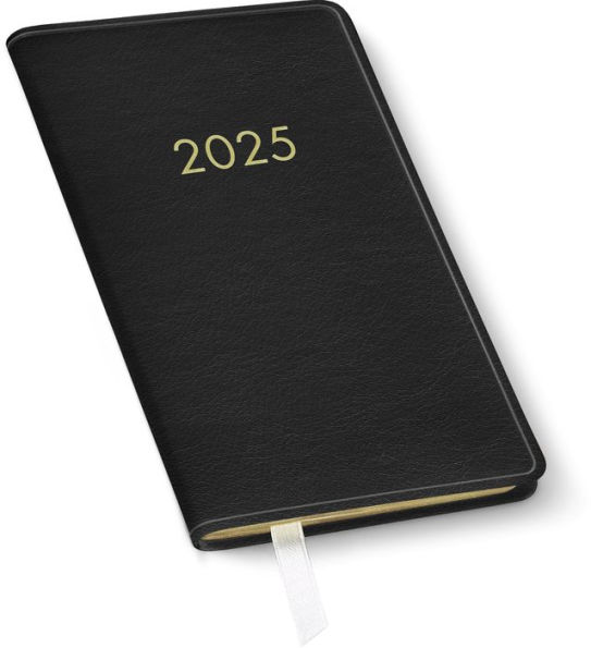 2025 Black Leather Monthly Pocket Planner