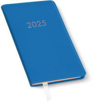 2025 Blue Leather Monthly Pocket Planner