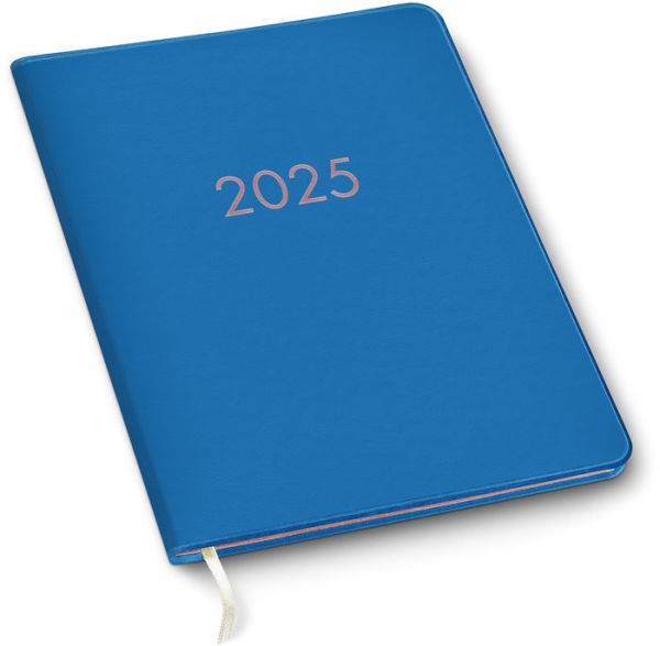 2025 Paper Source Blue Leather LG Monthly Planner