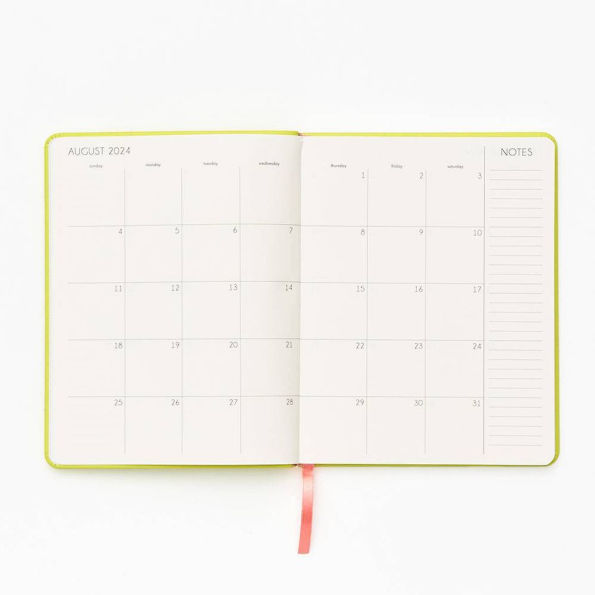 2025 Paper Source Green Leather Weekly Academic Planner