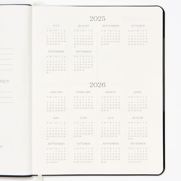 2025-2026 Paper Source Leather 18-Month Monthly Desk Planner
