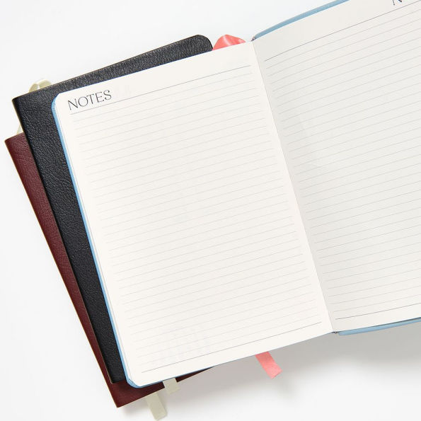 2025-2026 Paper Source Light Blue Leather 12-Month Daily Planner July 2025 - June 2026