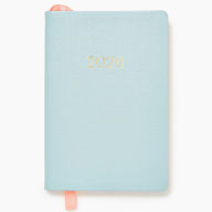 Title: 2025-2026 Paper Source Light Blue Leather 18-Month Weekly Pocket Planner