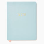 Alternative view 1 of 2025-2026 Paper Source Light Blue Leather 18-Month Weekly Desk Planner
