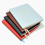 Alternative view 6 of 2025-2026 Paper Source Light Blue Leather 18-Month Weekly Desk Planner