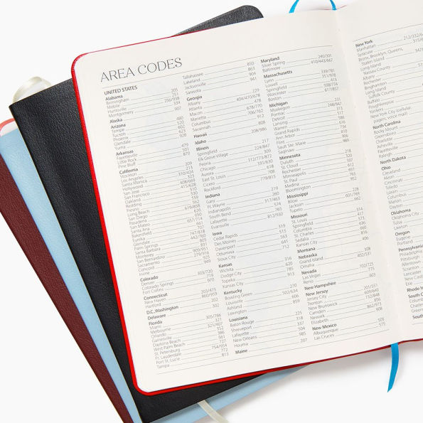 2025-2026 Paper Source Light Blue Leather 18-Month Monthly Desk Planner