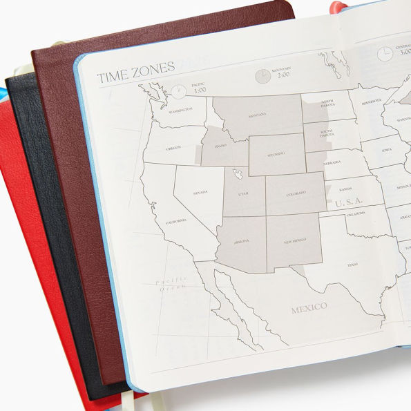 2025-2026 Paper Source Red Leather 18-Month Weekly Desk Planner