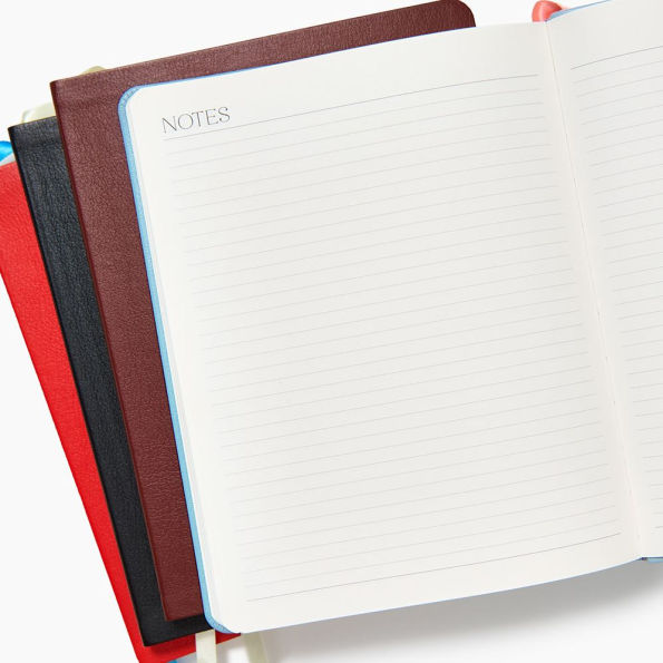 2025-2026 Paper Source Red Leather 18-Month Weekly Desk Planner