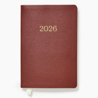 Title: 2025-2026 Paper Source Maroon Leather 18-Month Weekly Pocket Planner
