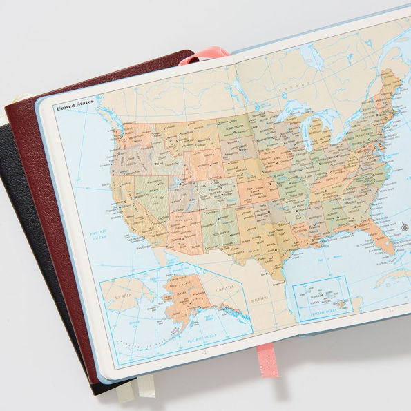 2025-2026 Paper Source Maroon Leather 18-Month Weekly Pocket Planner