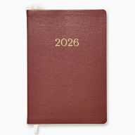 Title: 2025-2026 Paper Source Maroon Leather 18-Month Monthly Pocket Planner