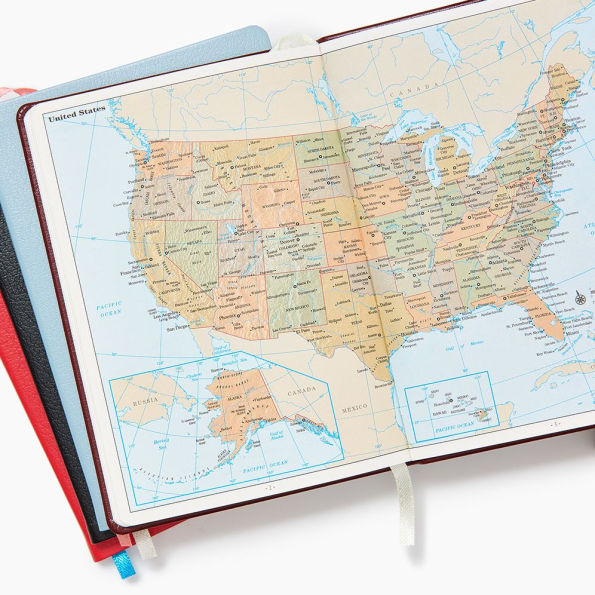 2025-2026 Paper Source Maroon Leather 18-Month Monthly Pocket Planner