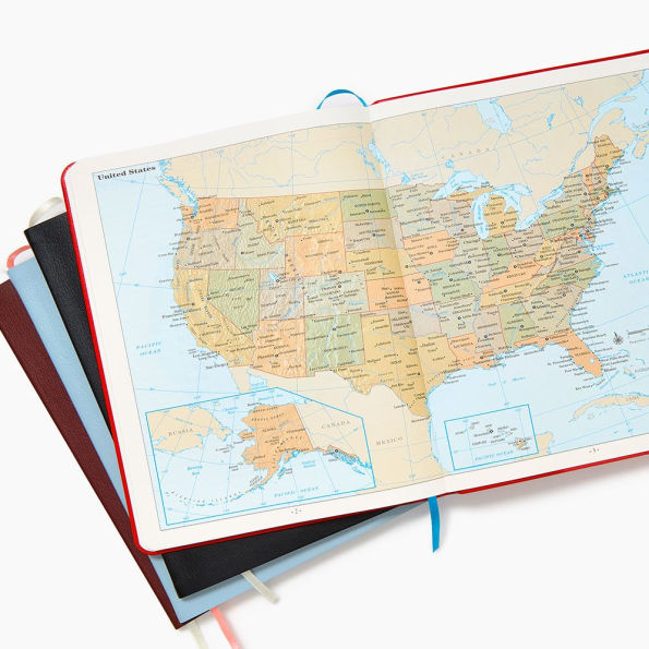 2025-2026 Paper Source Maroon Leather 18-Month Monthly Desk Planner