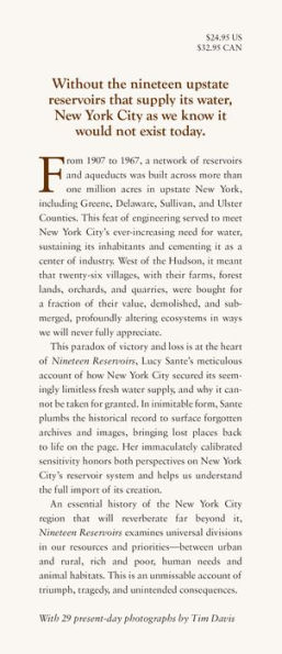 Nineteen Reservoirs: On Their Creation and the Promise of Water for New York  City by Lucy Sante, Tim Davis, Hardcover