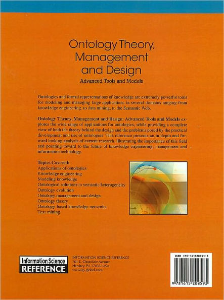 Ontology Theory, Management and Design: Advanced Tools and Models