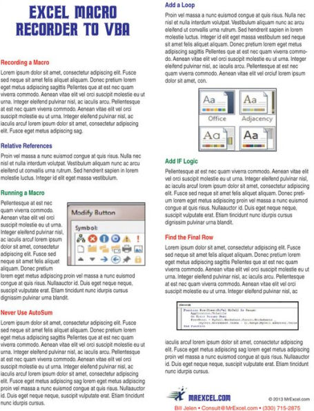 Excel Macro Recorder to VBA Laminated Tip Card: Why the Macro Recorder Doesn't Work