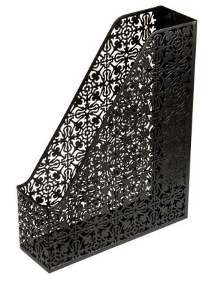 Black Decorative Metal Magazine Rack 13 X10 X3 9781615544738