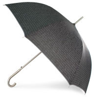 Title: Black Quotes Stick Umbrella with Metal Handle