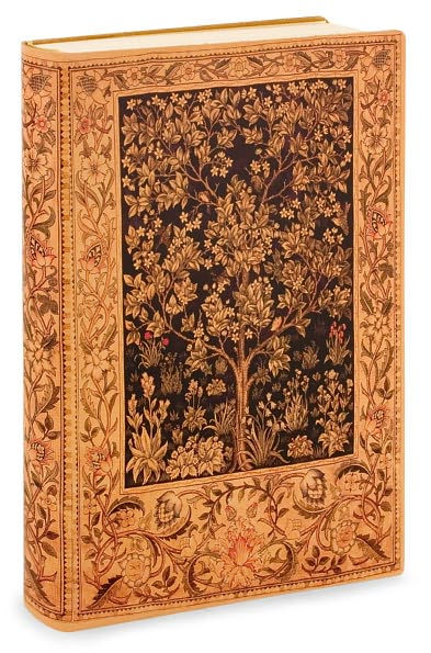 Antique Tree of Life Printed Italian Lined Leather Journal (6