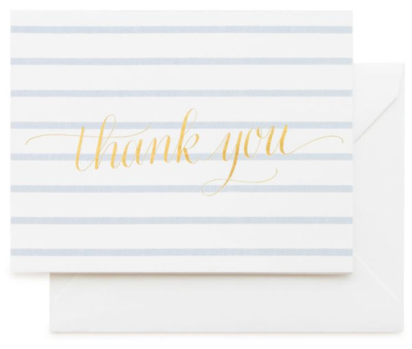 Sugar Paper Sweet Thank You, Blue Stripe Notecards