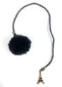 Bookmark Charm Enamel/Black Pom Pom