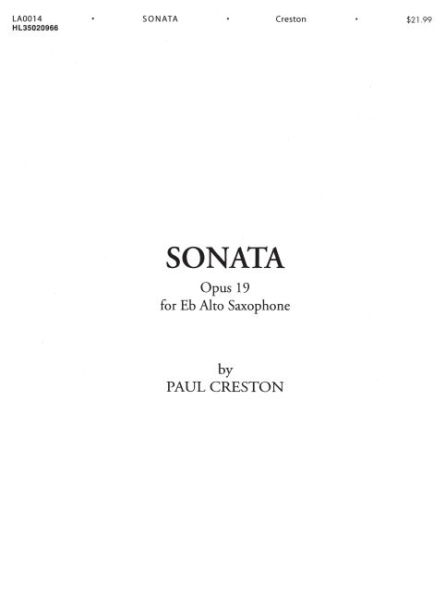 Sonata, Op. 19: for E-Flat Alto Saxophone