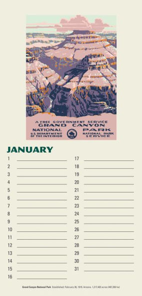 National Parks Poster Art of the WPA Perpetual Wire-O Calendar