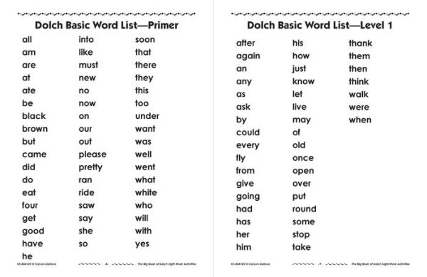 The Big Book of Dolch Sight Word Activities, Grades K - 3