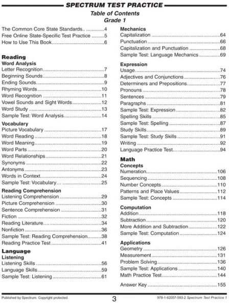 Spectrum Test Practice Grade 1 By Spectrum Paperback Barnes And Noble® 9791