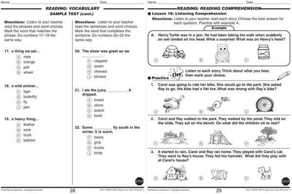 Spectrum Test Practice Grade 1 By Spectrum Paperback Barnes And Noble® 0333