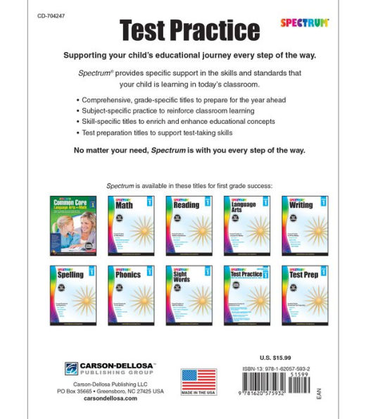 Spectrum Test Practice, Grade 1