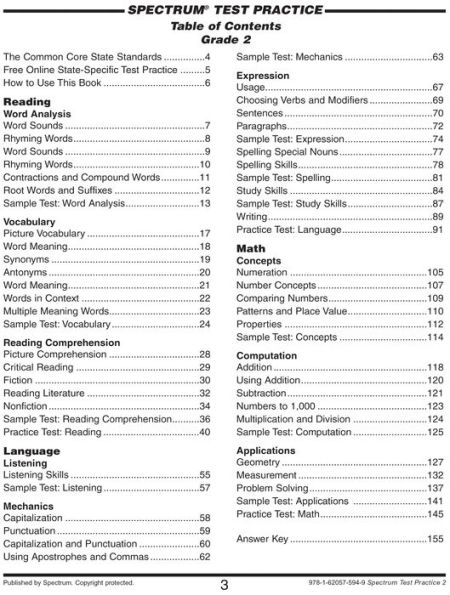 Spectrum Test Practice, Grade 2
