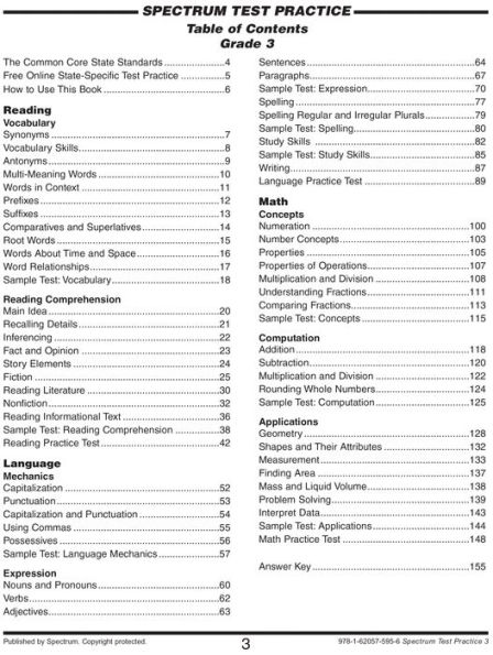 Spectrum Test Practice, Grade 3