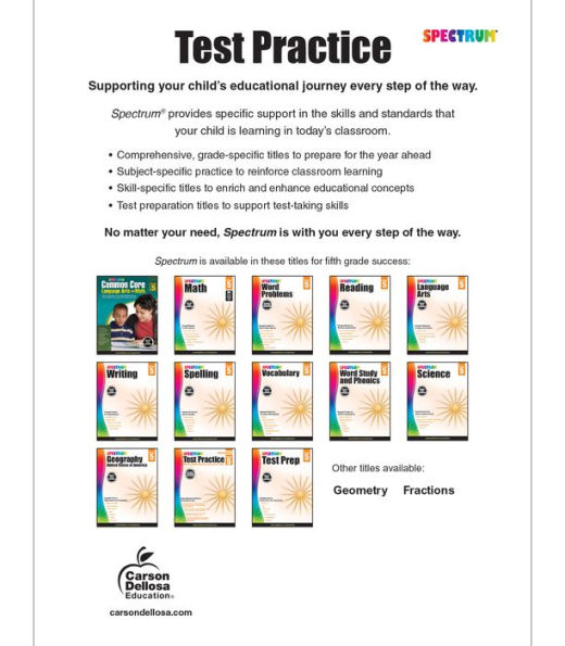 Spectrum Test Practice, Grade 5