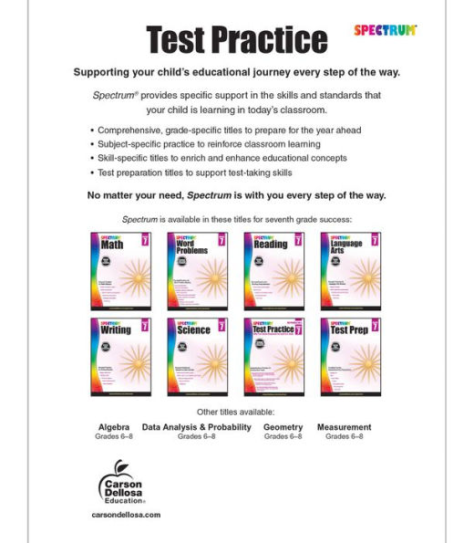 Spectrum Test Practice, Grade 7