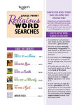 Alternative view 3 of Reader's Digest Large Print Religious Word Search: 100 Easy-to-read Brain-challenging Christian puzzles