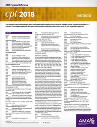 Title: CPT 2018 Express Reference Coding Card: Obstetrics / Edition 1, Author: AMA